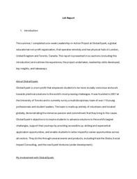 LiA Report, Reflection, and Weekly Logs