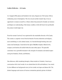 Experience Abroad Reflection - Sri Lanka