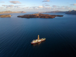 Scientific ocean drilling in the Santorini caldera reveals a surprisingly large eruption in historic times