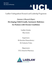 Laidlaw Summer 1 Report - Developing Child-Friendly Antiemetic Medicines for Patients with Chronic Conditions