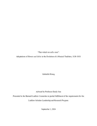 “That which we call a rose”: Adaptations of Romeo and Juliet in the Evolution of a Musical Tradition, 1839-1938