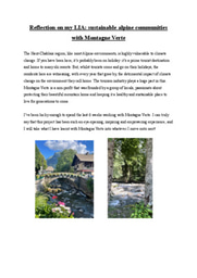 Sustainable alpine communities with Montagne Verte: Reflections on my LIA