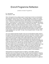 End-of-Programme Reflection