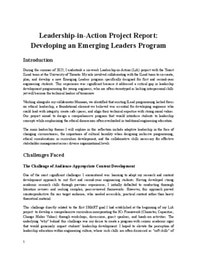 Leadership-in-Action Project Report: Developing an Emerging Leaders Program