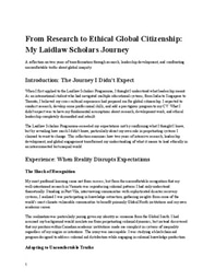 End of Program Reflection