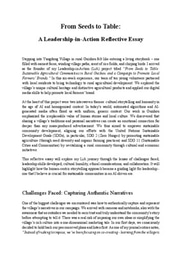 From Seeds to Table Reflective Essay