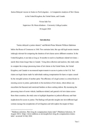 Justice Delayed: Access to Justice in Tort Litigation –A Comparative Analysis of Tort Claims in the United Kingdom, the United States, and Canada by Vivian Jade Yee