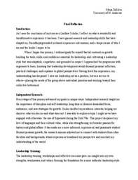 Leadership as Service: My Final Reflection as a Laidlaw Scholar