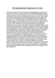 My International Experience in Cairo