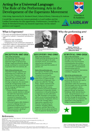 Research Poster – Acting for a Universal Language: The Role of the Performing Arts in the Development of the Esperanto Movement