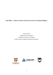John Milton – Liberty, Freedom of Expression and the Transatlantic Dialogue