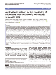 A microfluidic platform for the co-culturing of microtissues with continuously recirculating suspension cells