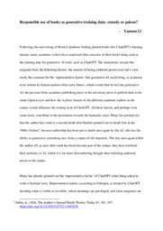 Responsible use of books as generative training data- remedy or poison?
