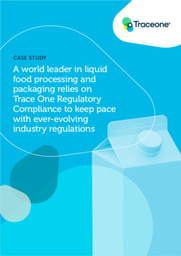 Case study: A world leader in liquid food processing and packaging relies on Trace One Regulatory Compliance