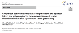 LWMH Vs Apixban after LSG for chemoprophylaxis