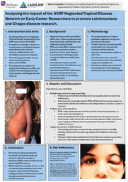 Poster: Analysing the impact of the GCRF Neglected Tropical Disease Network on early career researchers to promote leishmaniasis and chagas disease research. 