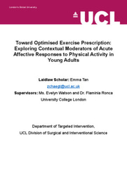 (Report) Toward Optimised Exercise Prescription: Exploring Contextual Moderators of Acute Affective Responses to Physical Activity in Young Adults
