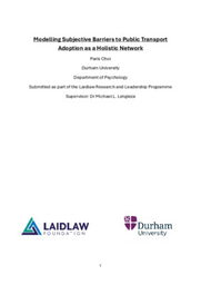 Research Report: Modelling Subjective Barriers to Public Transport Adoption as a Holistic Network