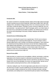 Summer 1 Reflective Report  