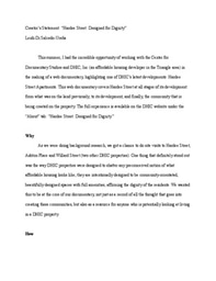 "Hardee Street: Designed for Dignity" Creator's Statement