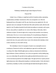 Coexistence in Kay Pacha: Rethinking Leadership through Andean Indigenous Practices