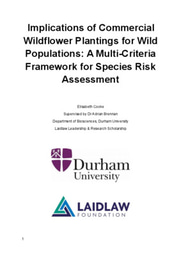 Research Paper:  Implications of Commercial Wildflower Plantings for Wild Populations: A Multi-Criteria Framework for Species Risk Assessment