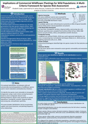 Research Poster:  Implications of Commercial Wildflower Plantings for Wild Populations: A Multi-Criteria Framework for Species Risk Assessment
