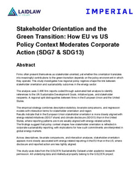 Avan Majumdar - Stakeholder Orientation and the Green Transition_ How EU vs US Policy Context Moderates Corporate Action (SDG7 & SDG13)