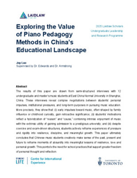 Exploring the Value of Piano Pedagogy Methods in China’s Educational Landscape  