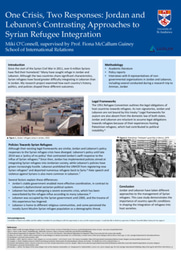 Poster - One Crisis, Two Responses: Jordan and Lebanon’s Contrasting Approaches to Syrian Refugee Integration