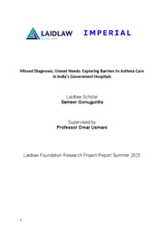 Research Report - Missed Diagnoses, Unmet Needs: Exploring Barriers to Asthma Care in India's Government Hospitals