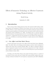 Effects of Immersive Technology on Affective Constructs during Physical Activity