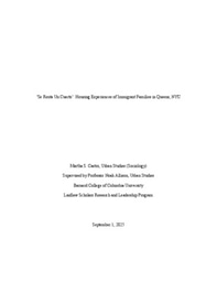 ‘Se Renta Un Cuarto’: Housing Experiences of Immigrant Families in Queens, NYC