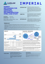 Market Mechanisms for Financing Industrial Decarbonisation: Steel Case Study POSTER