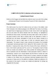 Climate Apocalypse! Engaging with the climate crisis through apocalyptic and post-apocalytic fiction - a reflective report on the end of the world as we know it