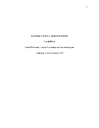 Leadership in Action Essay: Lessons from Ecuador