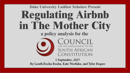 Power Concedes Nothing Without A Demand (Written Deliverable): Regulating Airbnb In The Mother City