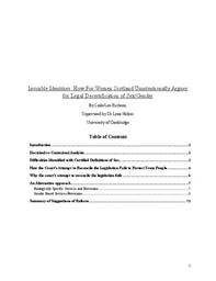  Invisible Identities: How For Women Scotland Unintentionally Argues for Legal Decertification of Sex/Gender