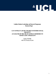 Can Contract Law be used to address LGBT+ social inequalities?