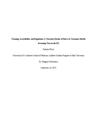 At Your Fingertips, But at What Cost? A Narrative Review of Direct-to-Consumer Health Screening in the UK