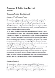 Summer 1 Reflective Report