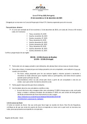 Carta de boas-vindas Curso CTS Prep Português 2025