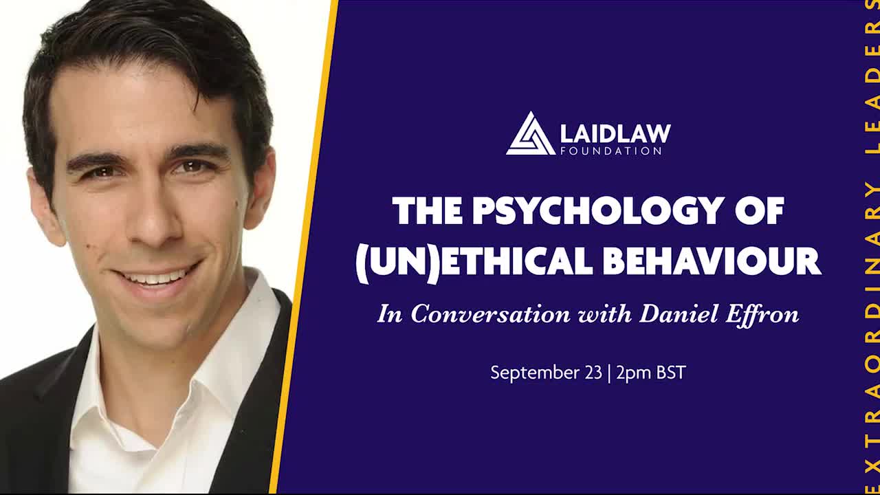 The Psychology of (Un)Ethical Behaviour with Daniel Effron