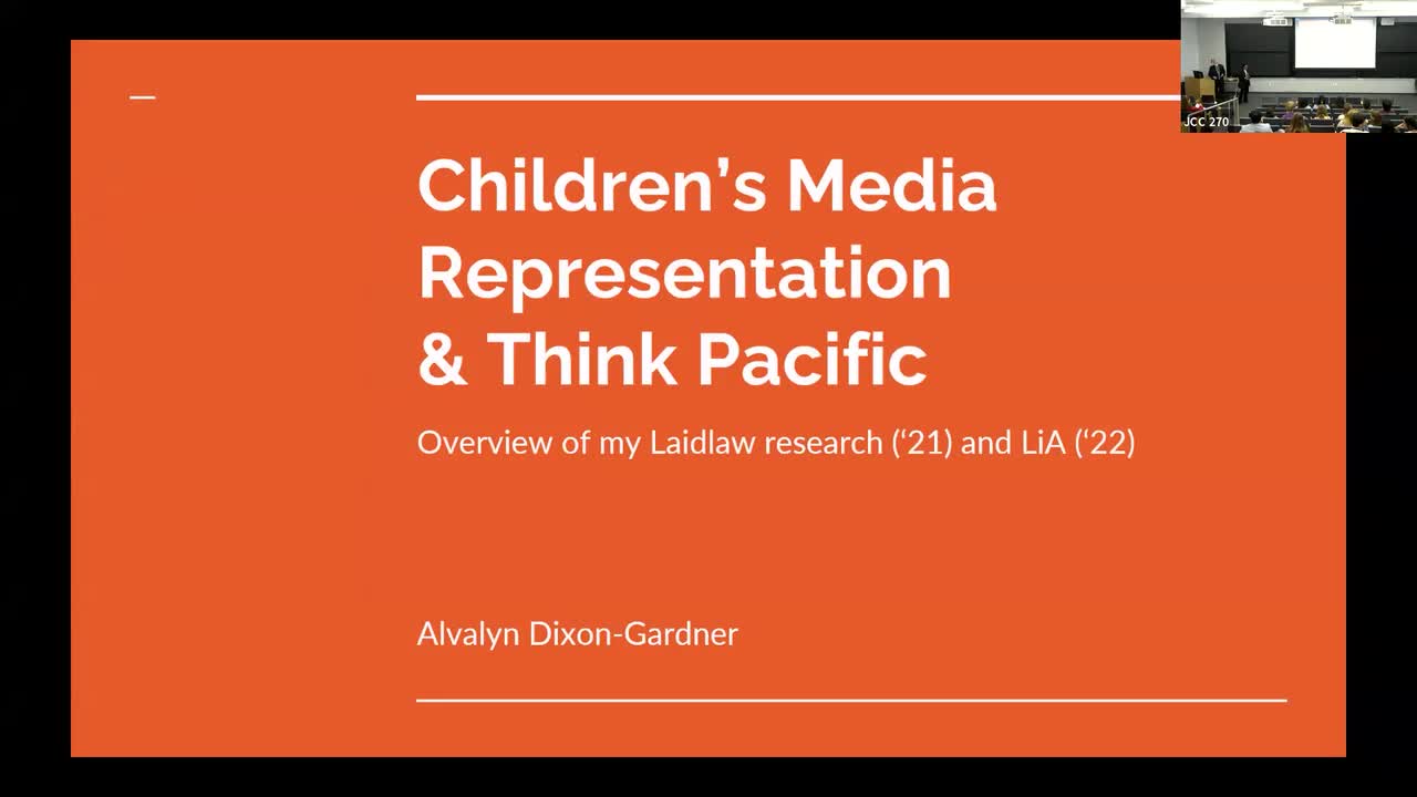 Children's Media Representation & Think Pacific - Alvalyn Dixon-Gardner