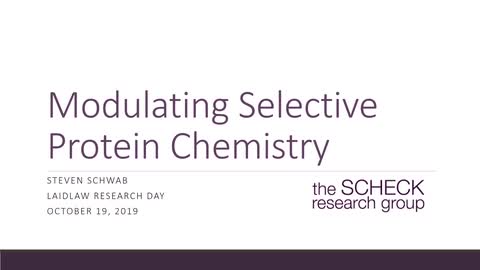 Modulating Selective Protein Chemistry - Steven Schwab