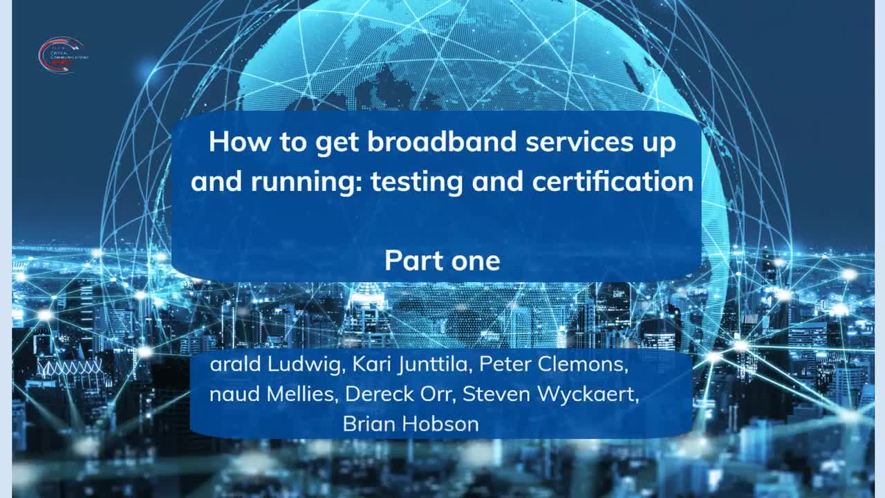 Panel Discussion How to get broadband services up and running