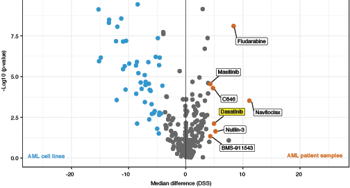 Dasatinib as a therapy for AML