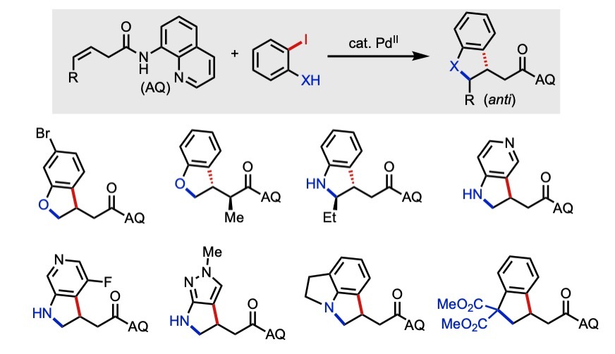 Anti-selective [3+2] (Hetero)annulation of non-conjugated alkenes via directed nucleopalladation