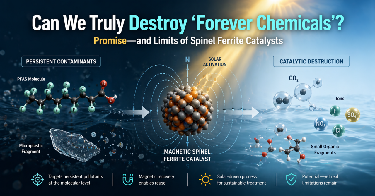 Breaking the Unbreakable: How Magnetic Spinel Ferrites are Destroying PFAS and Microplastics