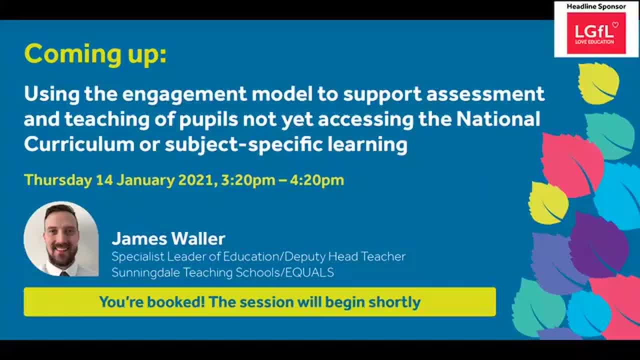 Using the engagement model to support assessment and teaching of pupils not yet accessing the National Curriculum or subject-specific learning